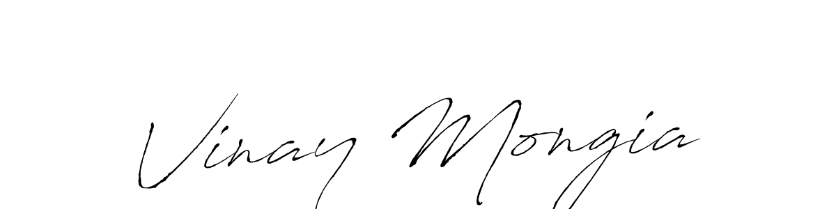 Vinay Mongia stylish signature style. Best Handwritten Sign (Antro_Vectra) for my name. Handwritten Signature Collection Ideas for my name Vinay Mongia. Vinay Mongia signature style 6 images and pictures png