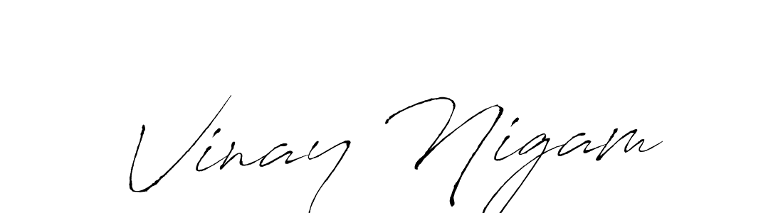 Use a signature maker to create a handwritten signature online. With this signature software, you can design (Antro_Vectra) your own signature for name Vinay Nigam. Vinay Nigam signature style 6 images and pictures png