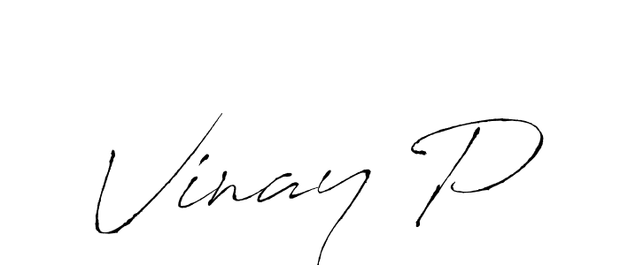 Create a beautiful signature design for name Vinay P. With this signature (Antro_Vectra) fonts, you can make a handwritten signature for free. Vinay P signature style 6 images and pictures png