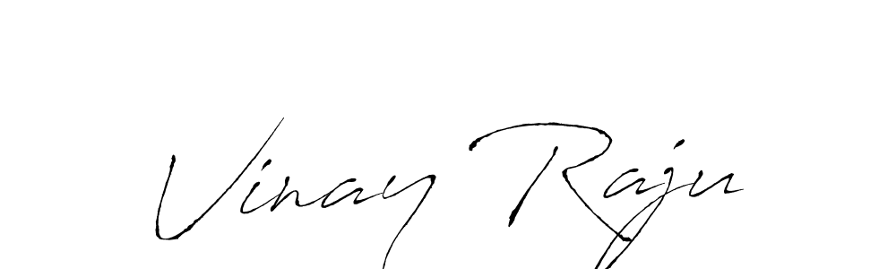 How to make Vinay Raju name signature. Use Antro_Vectra style for creating short signs online. This is the latest handwritten sign. Vinay Raju signature style 6 images and pictures png