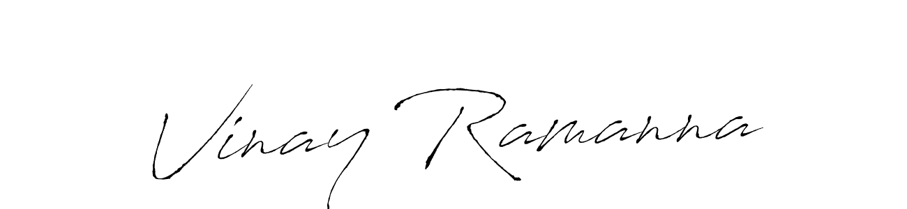 How to make Vinay Ramanna name signature. Use Antro_Vectra style for creating short signs online. This is the latest handwritten sign. Vinay Ramanna signature style 6 images and pictures png