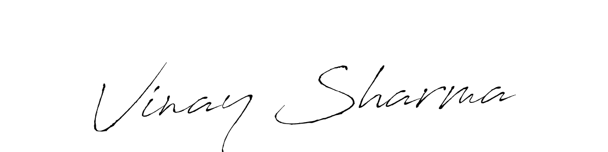 How to make Vinay Sharma name signature. Use Antro_Vectra style for creating short signs online. This is the latest handwritten sign. Vinay Sharma signature style 6 images and pictures png