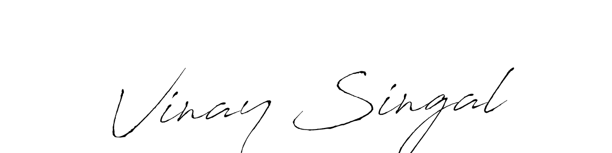 Vinay Singal stylish signature style. Best Handwritten Sign (Antro_Vectra) for my name. Handwritten Signature Collection Ideas for my name Vinay Singal. Vinay Singal signature style 6 images and pictures png
