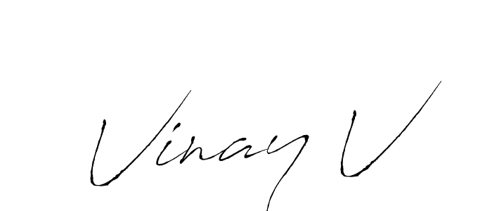How to make Vinay V name signature. Use Antro_Vectra style for creating short signs online. This is the latest handwritten sign. Vinay V signature style 6 images and pictures png