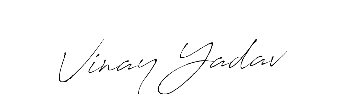 Make a beautiful signature design for name Vinay Yadav. With this signature (Antro_Vectra) style, you can create a handwritten signature for free. Vinay Yadav signature style 6 images and pictures png