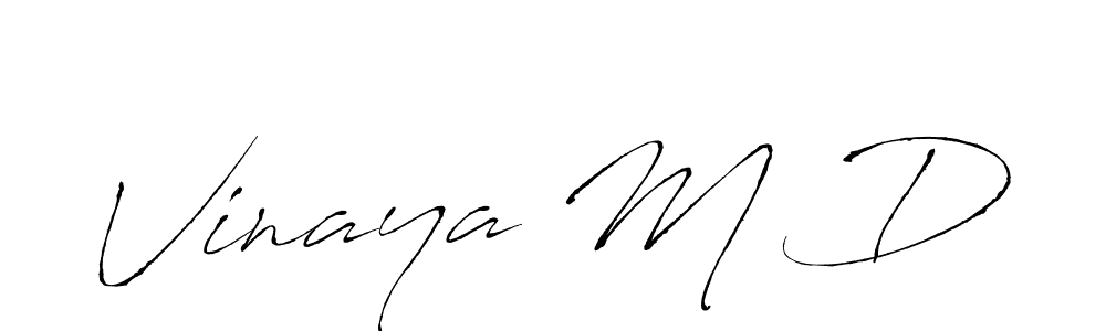 Design your own signature with our free online signature maker. With this signature software, you can create a handwritten (Antro_Vectra) signature for name Vinaya M D. Vinaya M D signature style 6 images and pictures png