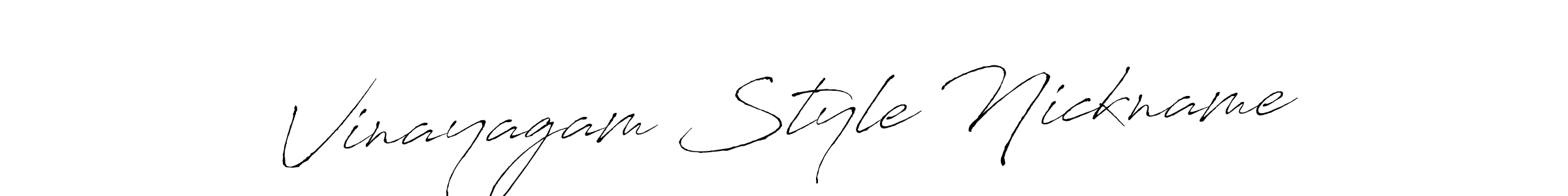 Also we have Vinayagam Style Nickname name is the best signature style. Create professional handwritten signature collection using Antro_Vectra autograph style. Vinayagam Style Nickname signature style 6 images and pictures png
