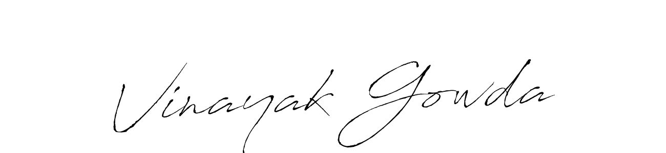 How to make Vinayak Gowda name signature. Use Antro_Vectra style for creating short signs online. This is the latest handwritten sign. Vinayak Gowda signature style 6 images and pictures png