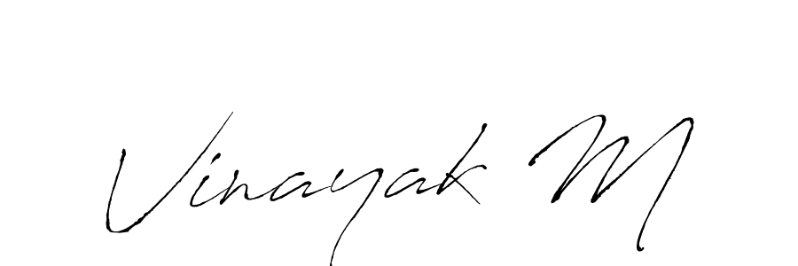 Create a beautiful signature design for name Vinayak M. With this signature (Antro_Vectra) fonts, you can make a handwritten signature for free. Vinayak M signature style 6 images and pictures png