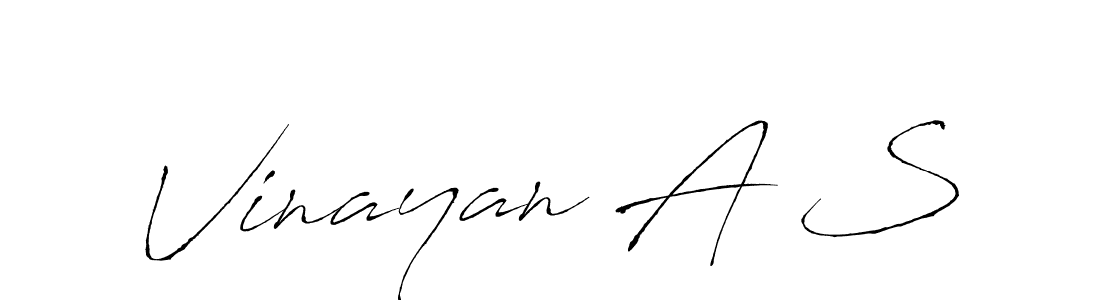 Design your own signature with our free online signature maker. With this signature software, you can create a handwritten (Antro_Vectra) signature for name Vinayan A S. Vinayan A S signature style 6 images and pictures png