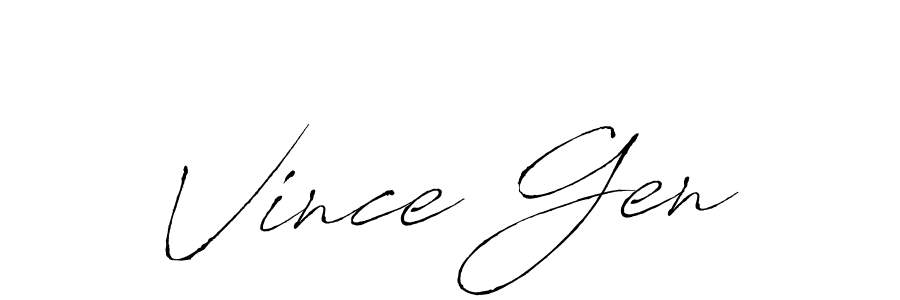 Create a beautiful signature design for name Vince Gen. With this signature (Antro_Vectra) fonts, you can make a handwritten signature for free. Vince Gen signature style 6 images and pictures png