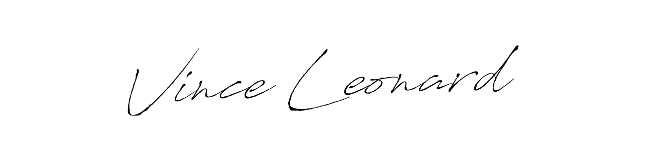 Vince Leonard stylish signature style. Best Handwritten Sign (Antro_Vectra) for my name. Handwritten Signature Collection Ideas for my name Vince Leonard. Vince Leonard signature style 6 images and pictures png