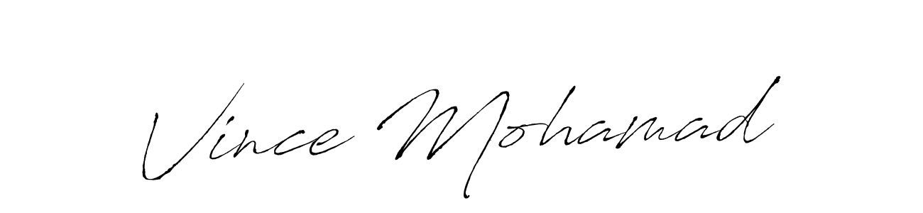 Create a beautiful signature design for name Vince Mohamad. With this signature (Antro_Vectra) fonts, you can make a handwritten signature for free. Vince Mohamad signature style 6 images and pictures png