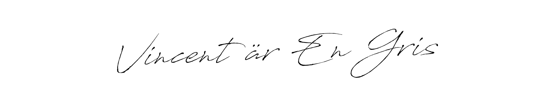 How to make Vincent är En Gris name signature. Use Antro_Vectra style for creating short signs online. This is the latest handwritten sign. Vincent är En Gris signature style 6 images and pictures png