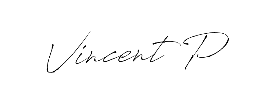 Design your own signature with our free online signature maker. With this signature software, you can create a handwritten (Antro_Vectra) signature for name Vincent P. Vincent P signature style 6 images and pictures png