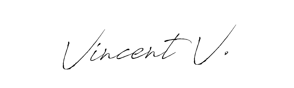 Vincent V. stylish signature style. Best Handwritten Sign (Antro_Vectra) for my name. Handwritten Signature Collection Ideas for my name Vincent V.. Vincent V. signature style 6 images and pictures png