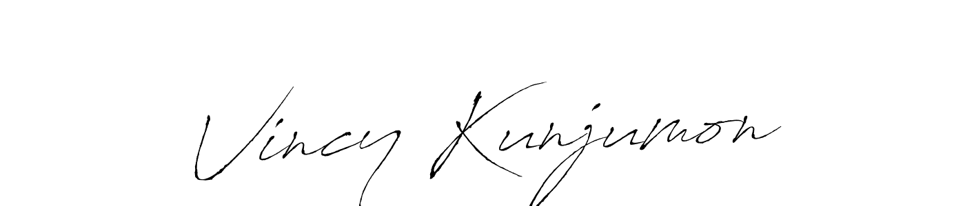 You can use this online signature creator to create a handwritten signature for the name Vincy Kunjumon. This is the best online autograph maker. Vincy Kunjumon signature style 6 images and pictures png