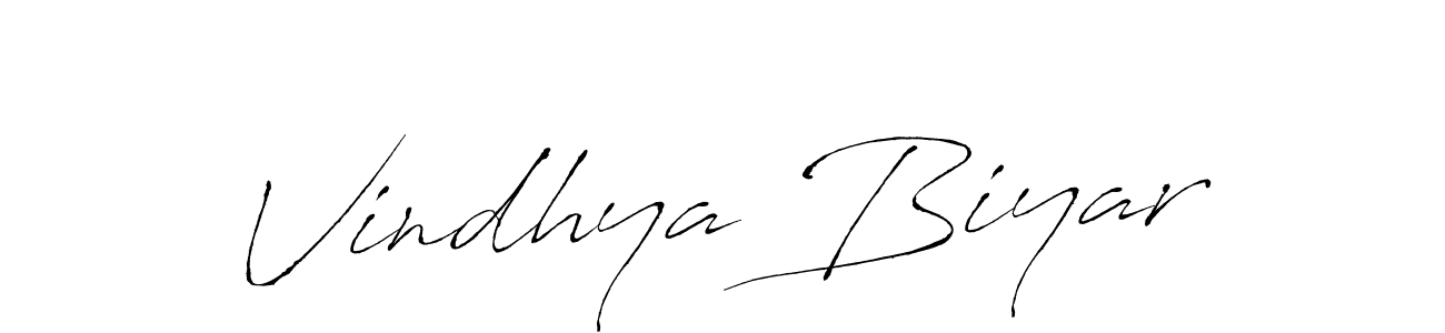 Antro_Vectra is a professional signature style that is perfect for those who want to add a touch of class to their signature. It is also a great choice for those who want to make their signature more unique. Get Vindhya Biyar name to fancy signature for free. Vindhya Biyar signature style 6 images and pictures png