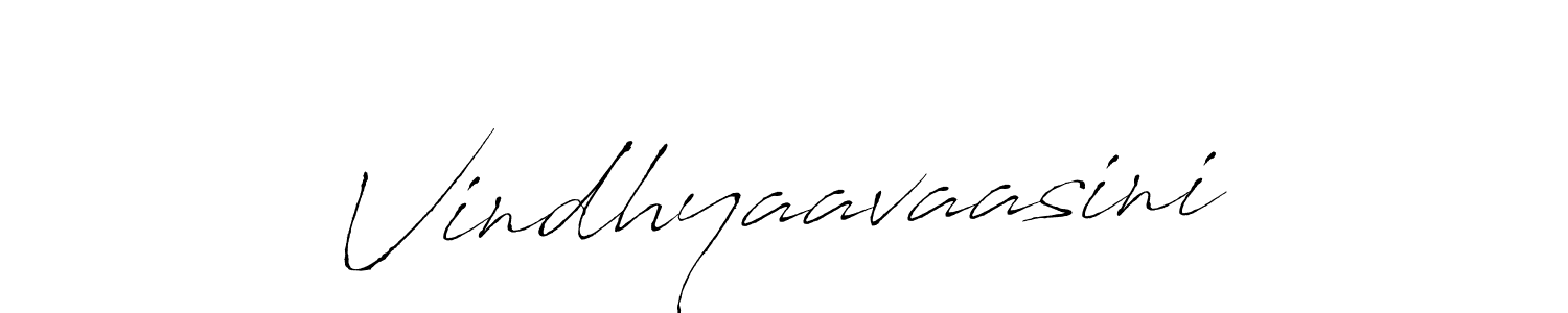 Make a beautiful signature design for name Vindhyaavaasini. With this signature (Antro_Vectra) style, you can create a handwritten signature for free. Vindhyaavaasini signature style 6 images and pictures png