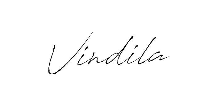 Use a signature maker to create a handwritten signature online. With this signature software, you can design (Antro_Vectra) your own signature for name Vindila. Vindila signature style 6 images and pictures png