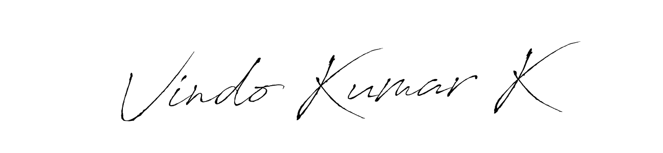 Similarly Antro_Vectra is the best handwritten signature design. Signature creator online .You can use it as an online autograph creator for name Vindo Kumar K. Vindo Kumar K signature style 6 images and pictures png
