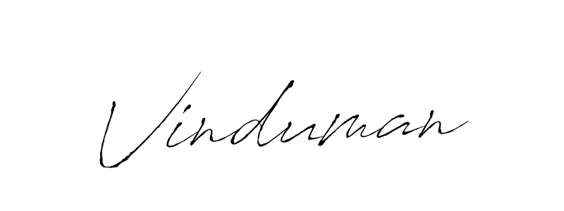 Use a signature maker to create a handwritten signature online. With this signature software, you can design (Antro_Vectra) your own signature for name Vinduman. Vinduman signature style 6 images and pictures png