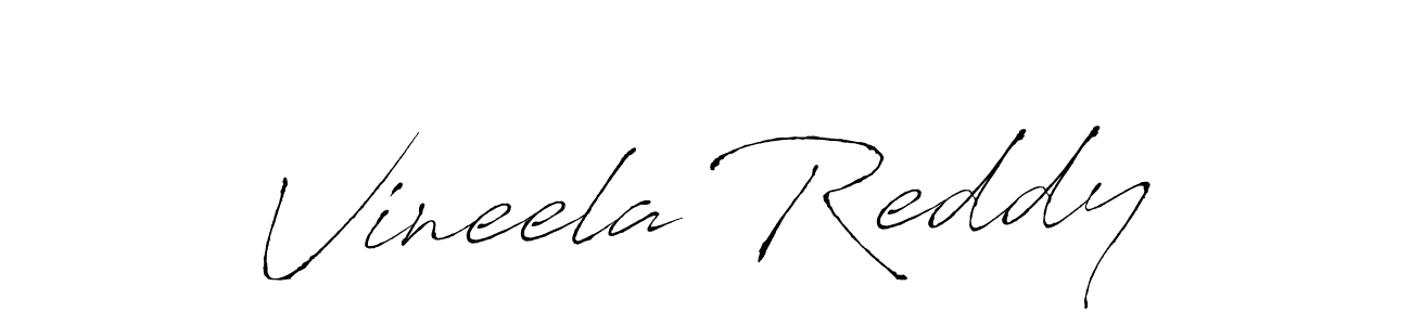 Create a beautiful signature design for name Vineela Reddy. With this signature (Antro_Vectra) fonts, you can make a handwritten signature for free. Vineela Reddy signature style 6 images and pictures png
