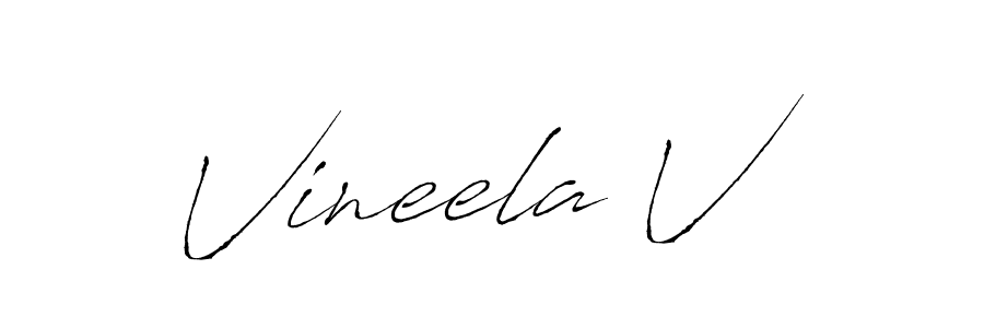 Vineela V stylish signature style. Best Handwritten Sign (Antro_Vectra) for my name. Handwritten Signature Collection Ideas for my name Vineela V. Vineela V signature style 6 images and pictures png