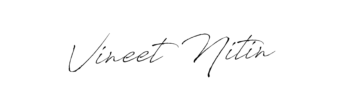 if you are searching for the best signature style for your name Vineet Nitin. so please give up your signature search. here we have designed multiple signature styles  using Antro_Vectra. Vineet Nitin signature style 6 images and pictures png