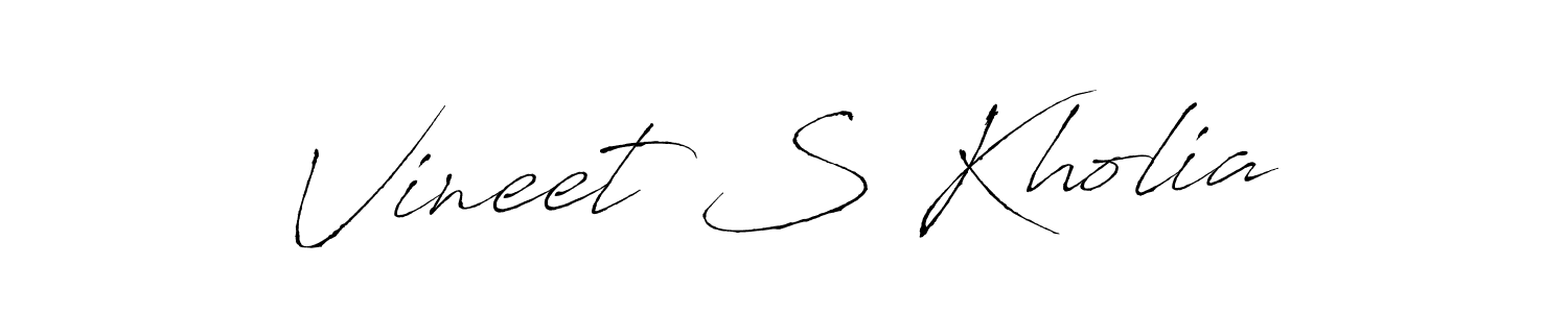 Design your own signature with our free online signature maker. With this signature software, you can create a handwritten (Antro_Vectra) signature for name Vineet S Kholia. Vineet S Kholia signature style 6 images and pictures png