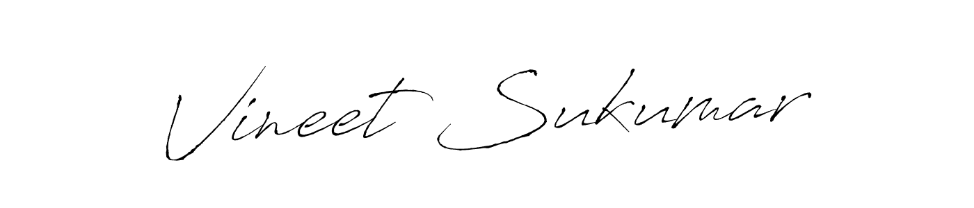 Create a beautiful signature design for name Vineet Sukumar. With this signature (Antro_Vectra) fonts, you can make a handwritten signature for free. Vineet Sukumar signature style 6 images and pictures png