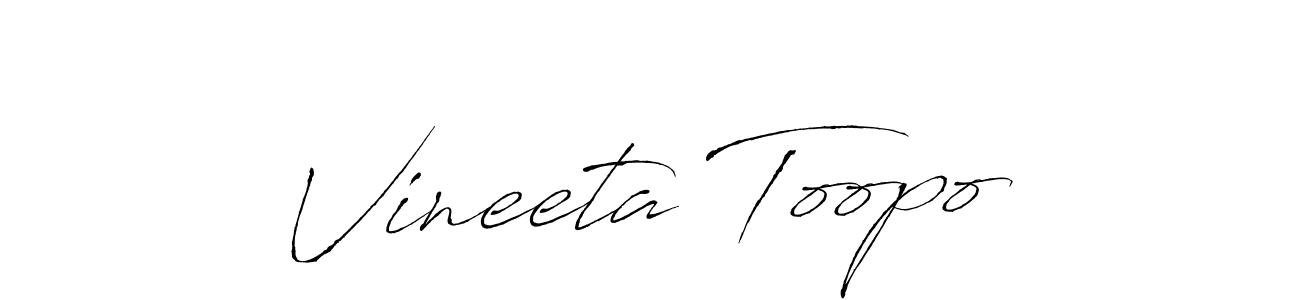 Make a beautiful signature design for name Vineeta Toopo. With this signature (Antro_Vectra) style, you can create a handwritten signature for free. Vineeta Toopo signature style 6 images and pictures png