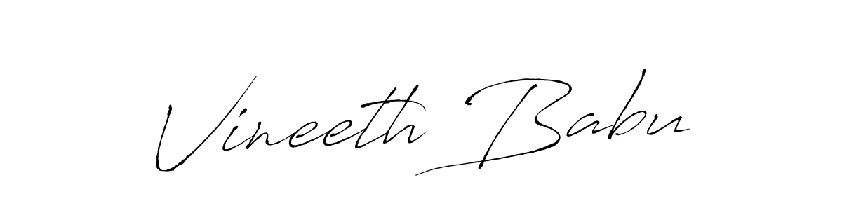 Make a beautiful signature design for name Vineeth Babu. With this signature (Antro_Vectra) style, you can create a handwritten signature for free. Vineeth Babu signature style 6 images and pictures png