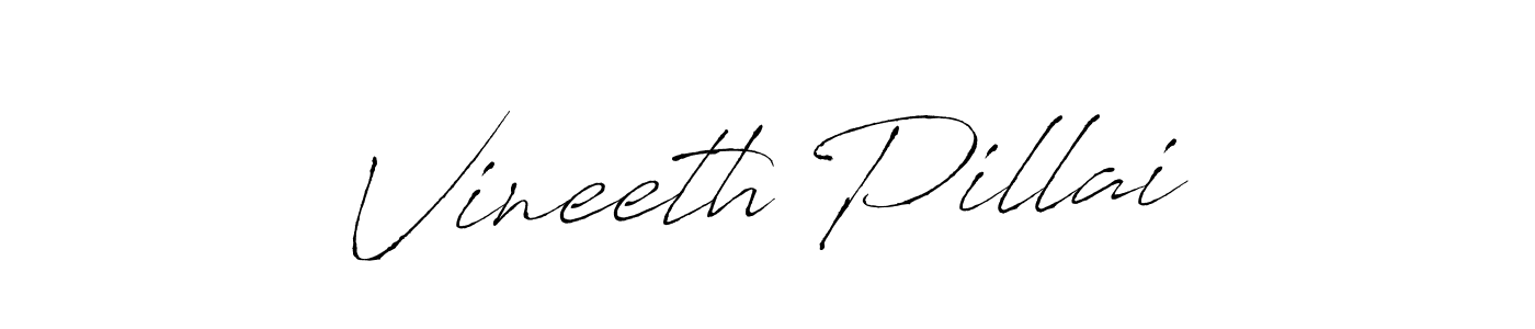 Vineeth Pillai stylish signature style. Best Handwritten Sign (Antro_Vectra) for my name. Handwritten Signature Collection Ideas for my name Vineeth Pillai. Vineeth Pillai signature style 6 images and pictures png