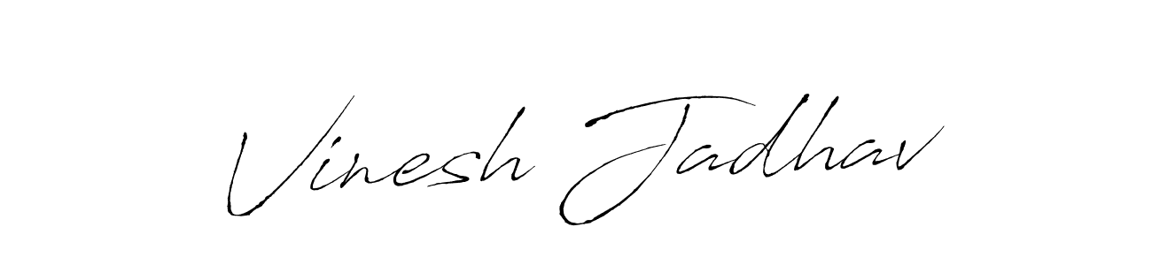Use a signature maker to create a handwritten signature online. With this signature software, you can design (Antro_Vectra) your own signature for name Vinesh Jadhav. Vinesh Jadhav signature style 6 images and pictures png