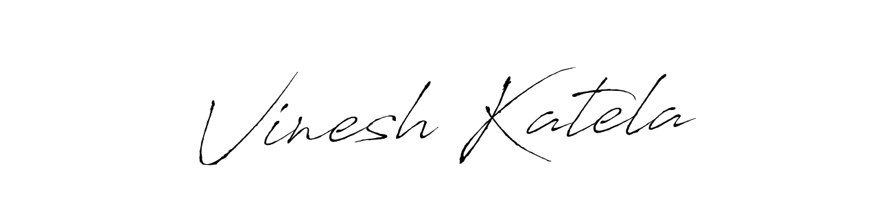 How to make Vinesh Katela name signature. Use Antro_Vectra style for creating short signs online. This is the latest handwritten sign. Vinesh Katela signature style 6 images and pictures png