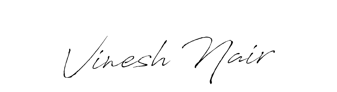 Make a beautiful signature design for name Vinesh Nair. With this signature (Antro_Vectra) style, you can create a handwritten signature for free. Vinesh Nair signature style 6 images and pictures png