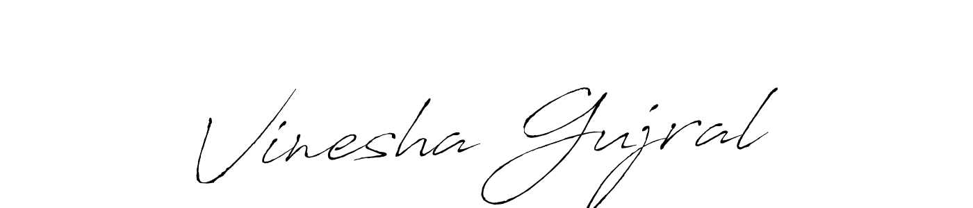 How to make Vinesha Gujral signature? Antro_Vectra is a professional autograph style. Create handwritten signature for Vinesha Gujral name. Vinesha Gujral signature style 6 images and pictures png