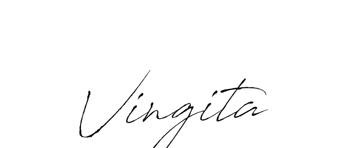 Create a beautiful signature design for name Vingita. With this signature (Antro_Vectra) fonts, you can make a handwritten signature for free. Vingita signature style 6 images and pictures png