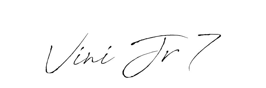 How to make Vini Jr 7 name signature. Use Antro_Vectra style for creating short signs online. This is the latest handwritten sign. Vini Jr 7 signature style 6 images and pictures png