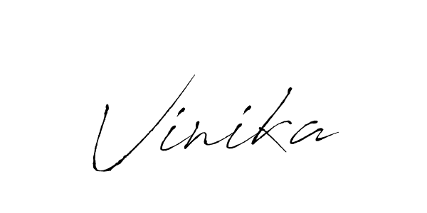 Use a signature maker to create a handwritten signature online. With this signature software, you can design (Antro_Vectra) your own signature for name Vinika. Vinika signature style 6 images and pictures png
