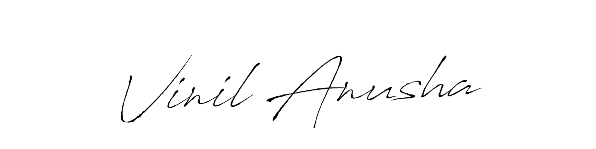 How to make Vinil Anusha signature? Antro_Vectra is a professional autograph style. Create handwritten signature for Vinil Anusha name. Vinil Anusha signature style 6 images and pictures png