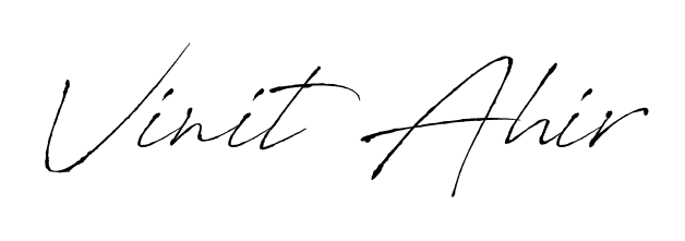 Personalize your online presence with Vinit Ahir signature rendered in elegant Antro_Vectra font. Great for website footers and blogs. Vinit Ahir signature style 6 images and pictures png