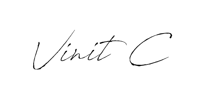 You should practise on your own different ways (Antro_Vectra) to write your name (Vinit C) in signature. don't let someone else do it for you. Vinit C signature style 6 images and pictures png
