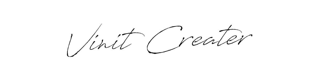 How to make Vinit Creater signature? Antro_Vectra is a professional autograph style. Create handwritten signature for Vinit Creater name. Vinit Creater signature style 6 images and pictures png