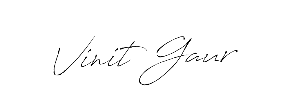 How to make Vinit Gaur name signature. Use Antro_Vectra style for creating short signs online. This is the latest handwritten sign. Vinit Gaur signature style 6 images and pictures png