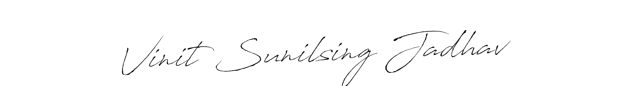 How to make Vinit Sunilsing Jadhav signature? Antro_Vectra is a professional autograph style. Create handwritten signature for Vinit Sunilsing Jadhav name. Vinit Sunilsing Jadhav signature style 6 images and pictures png
