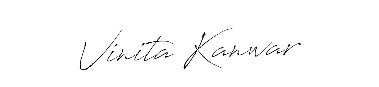 How to make Vinita Kanwar signature? Antro_Vectra is a professional autograph style. Create handwritten signature for Vinita Kanwar name. Vinita Kanwar signature style 6 images and pictures png