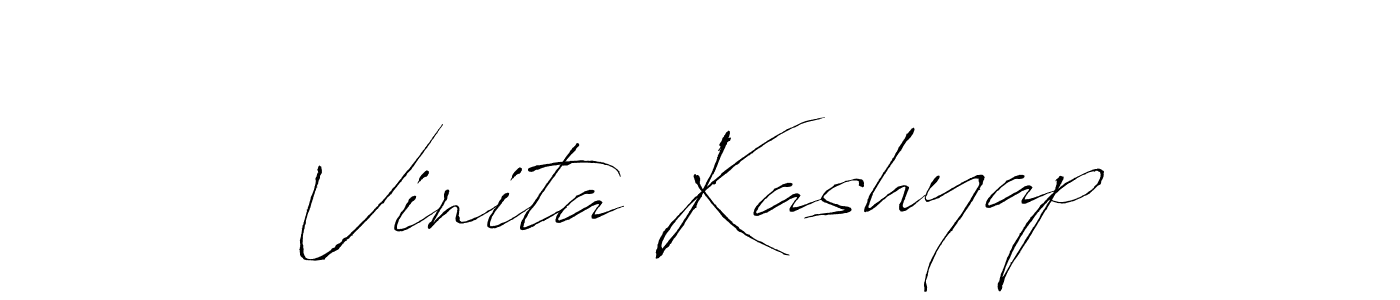 How to make Vinita Kashyap signature? Antro_Vectra is a professional autograph style. Create handwritten signature for Vinita Kashyap name. Vinita Kashyap signature style 6 images and pictures png