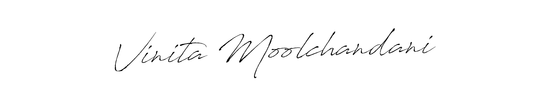 Design your own signature with our free online signature maker. With this signature software, you can create a handwritten (Antro_Vectra) signature for name Vinita Moolchandani. Vinita Moolchandani signature style 6 images and pictures png